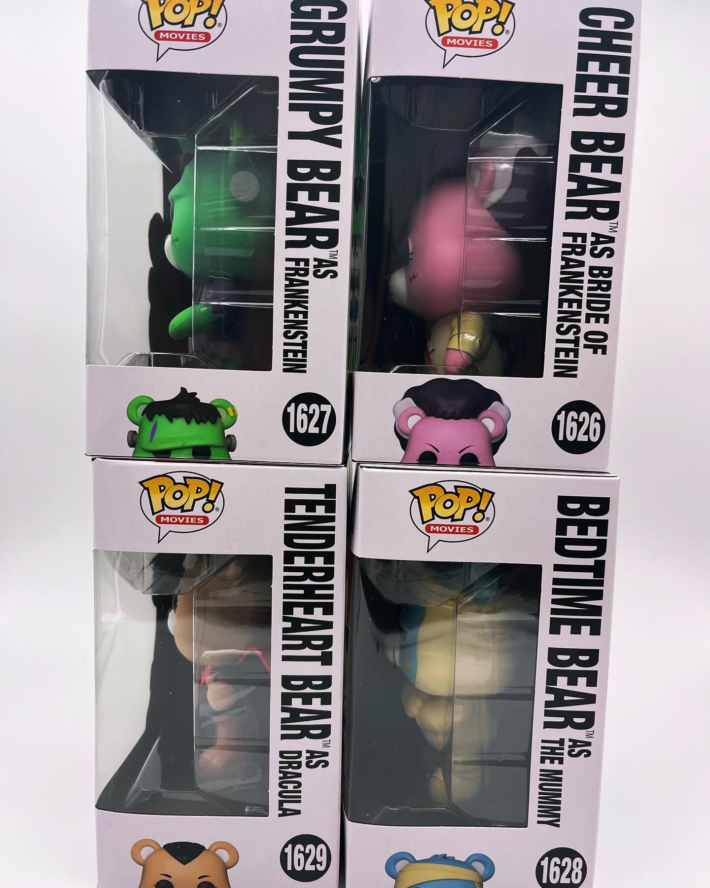 Funko Pop! Movies: Care Bears x Universal Monsters - Lot of 4-  Bedtime Bear, Grumpy Bear, Tenderheart Bear, and Cheer Bear Collectible Vinyl Figures