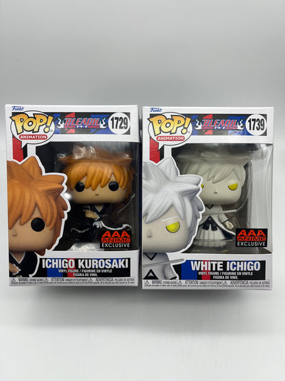 Funko Pop! Bleach Hollow Ichigo White #1739 + Ichigo Kurosaki (Dangai) #1729 (AAA Anime Exclusive) Collectible Vinyl Figure