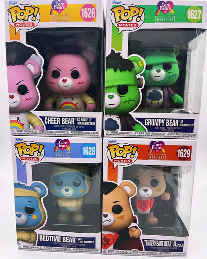 Funko Pop! Movies: Care Bears x Universal Monsters - Lot of 4-  Bedtime Bear, Grumpy Bear, Tenderheart Bear, and Cheer Bear Collectible Vinyl Figures