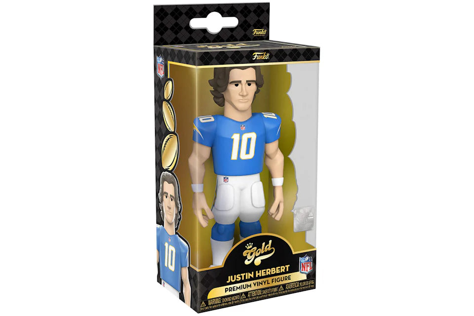 Funko Gold Vinyl: NFL - Justin Herbert in Blue Los Angeles Chargers Jersey, 5 Inch Premium Collectible Vinyl Figure