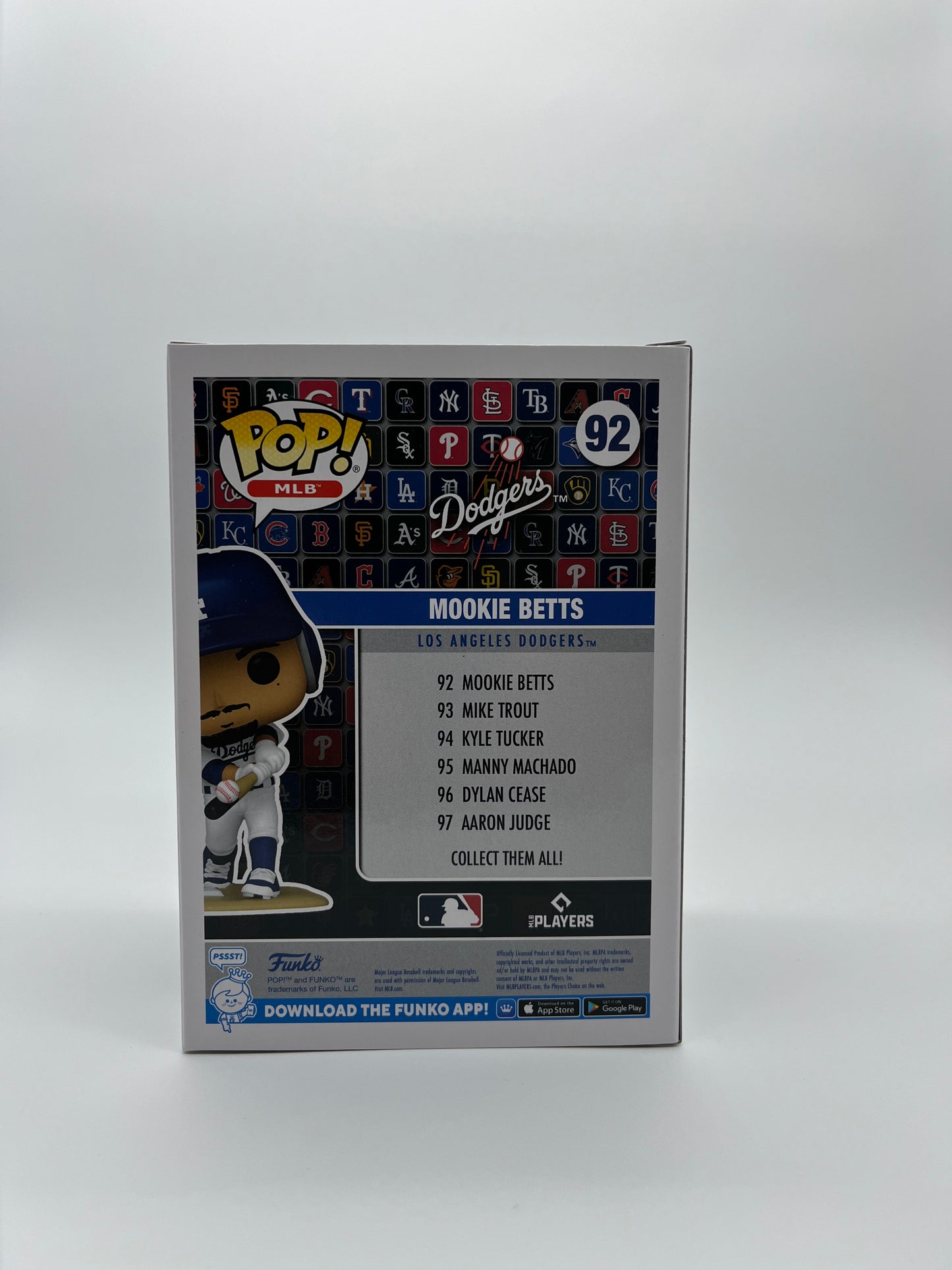 Funko Pop! MLB:  Mookie Betts #92 Los Angeles Dodgers White Jersey Vinyl Figure