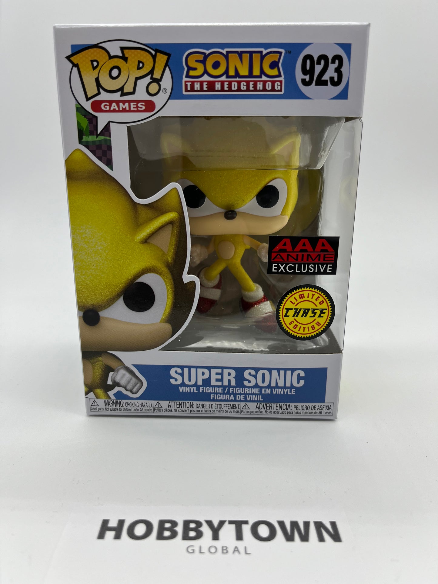 Funko Pop! Sonic The Hedgehog - Super Sonic 'CHASE' (AAA Anime Exclusive) #923 Limited Edition Collectible Vinyl Figure