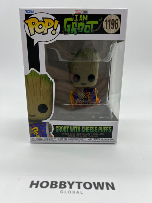 Funko Pop! Marvel: I Am Groot, Groot with Cheese Puffs #1196 Collectible Vinyl Figure