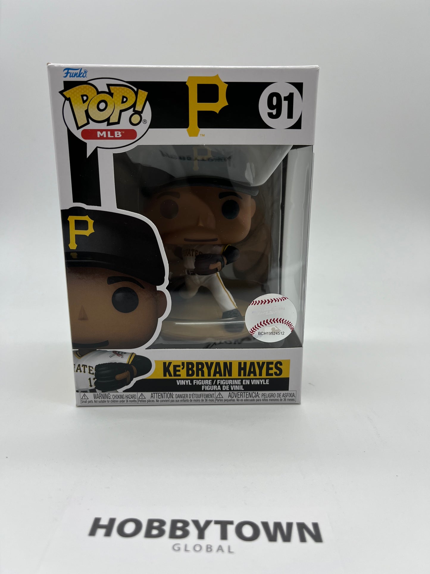 Funko Pop! MLB - KeBryan Hayes in White Pittsburgh Pirates Jersey #91 Collectible Vinyl Figure