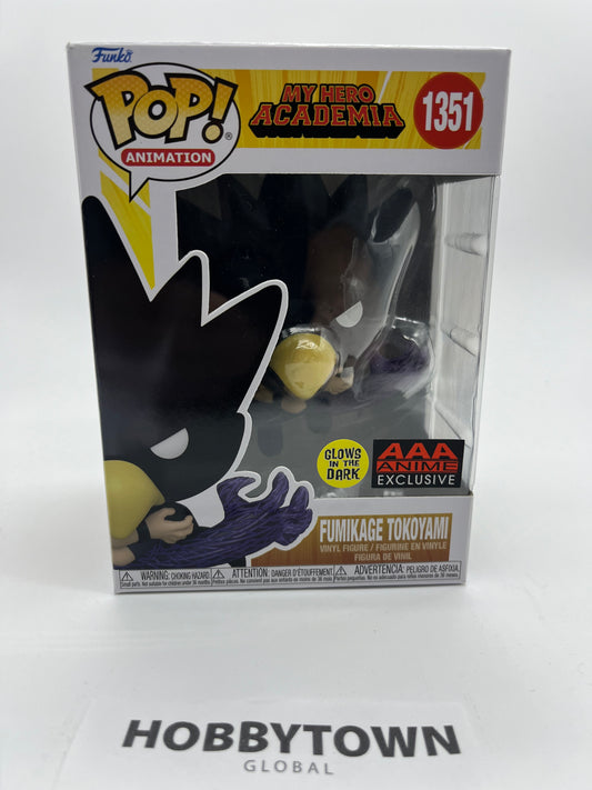 Funko Pop! My Hero Academia Fumikage Tokoyami (Black Fallen Angel) #1351 Glow in the Dark  (AAA Anime Exclusive)  Collectible Vinyl Figure