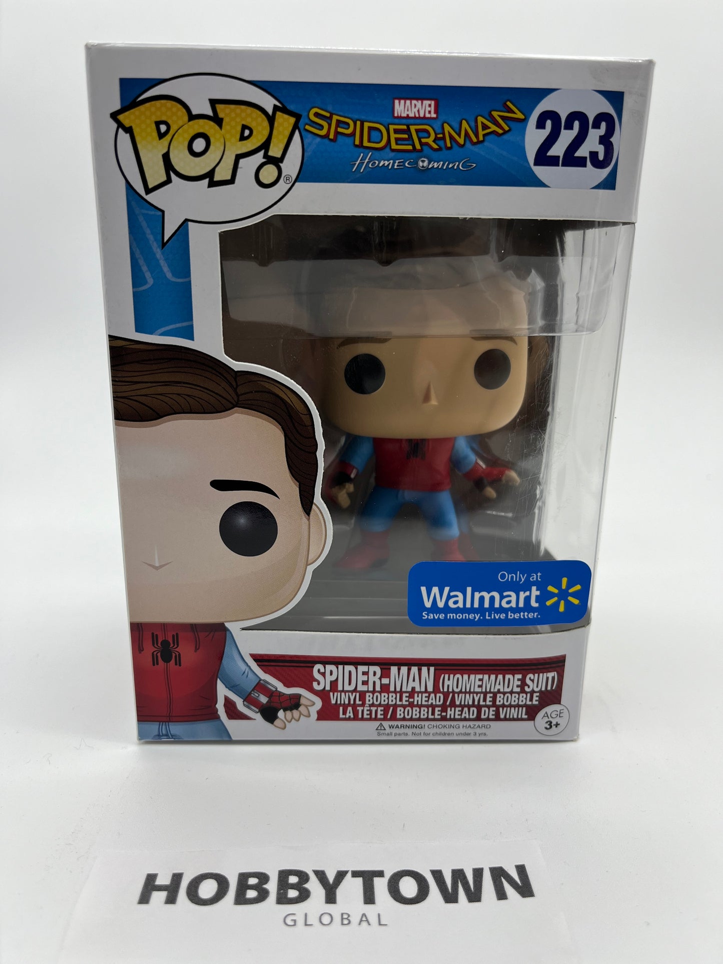 Funko POP! Spider-Man Homecoming Homemade Suit Unmasked Walmart Exclusive #223 Collectible Vinyl Figure