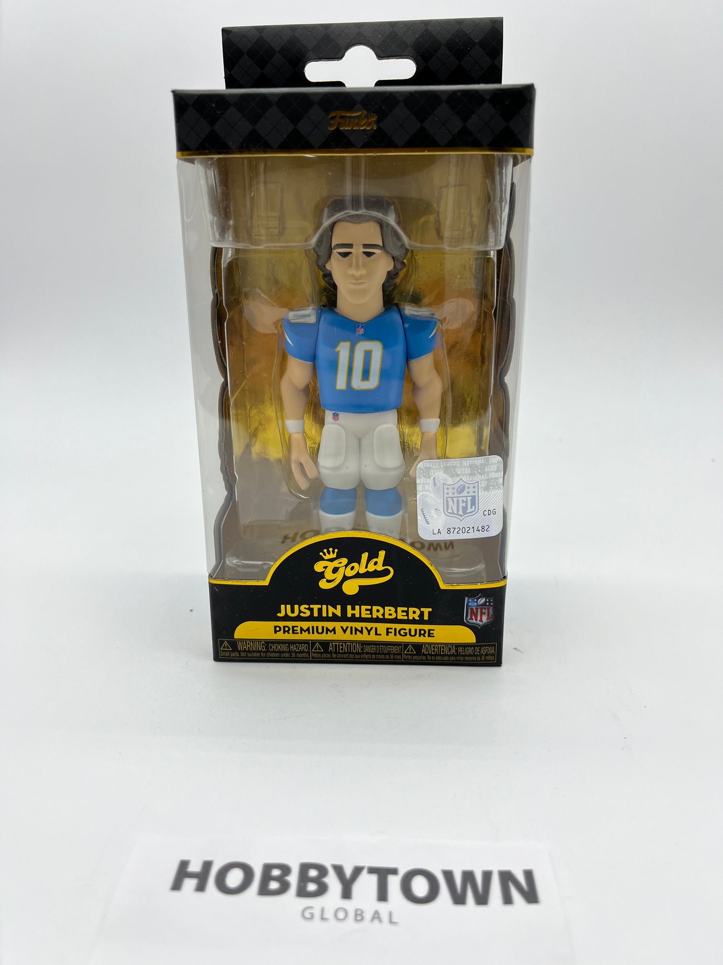 Funko Gold Vinyl: NFL - Justin Herbert in Blue Los Angeles Chargers Jersey, 5 Inch Premium Collectible Vinyl Figure