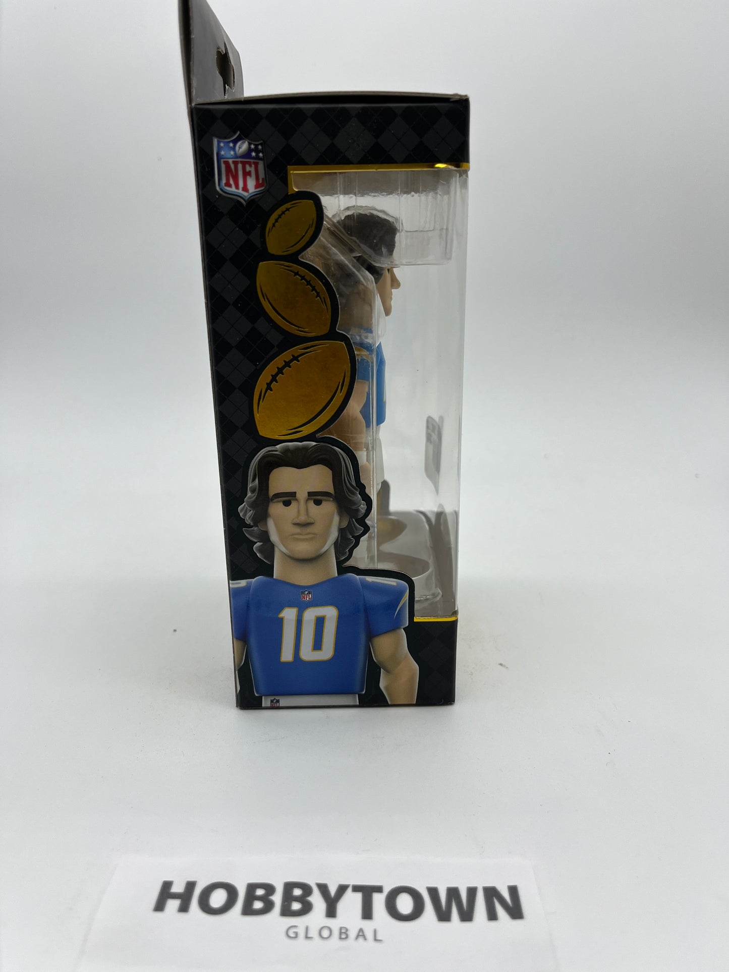 Funko Gold Vinyl: NFL - Justin Herbert in Blue Los Angeles Chargers Jersey, 5 Inch Premium Collectible Vinyl Figure