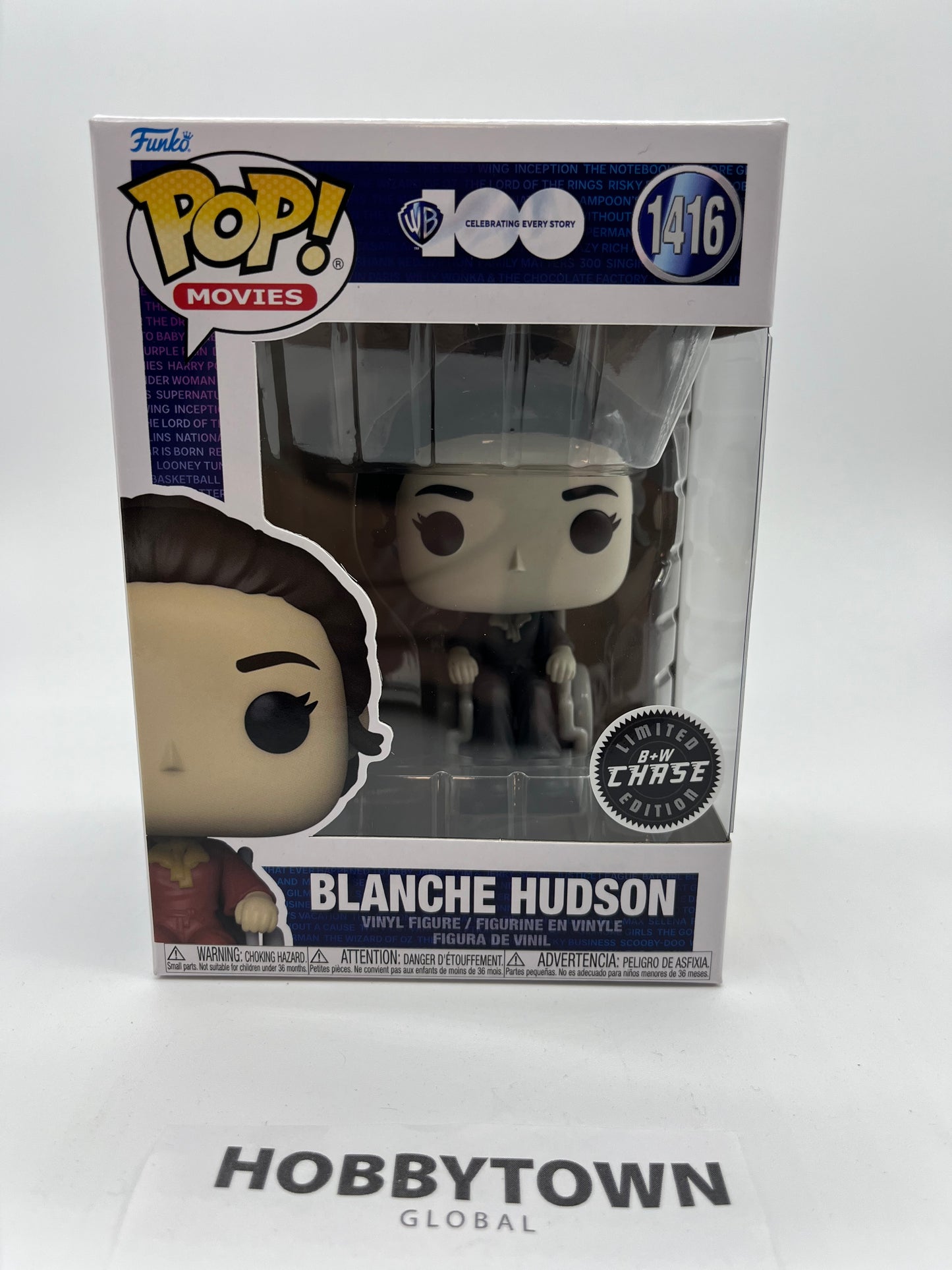 Funko  POP! Movie: What Happened to Baby Jane? Blanche Hudson 'CHASE' #1416 B + W Collectible Vinyl Figure