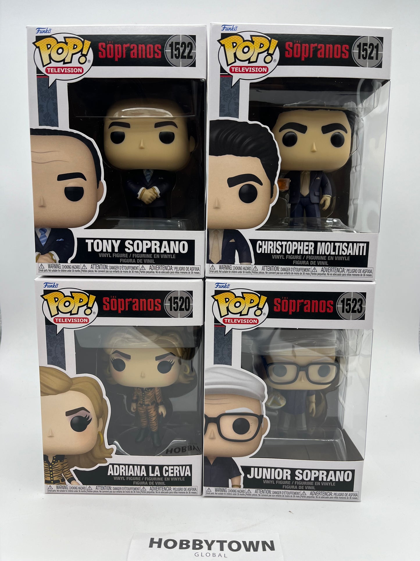 Funko Pop! The Sopranos Set of 4- Tony Soprano, Christopher Moltisanti, Adriana La Cerva, and Junior Soprano