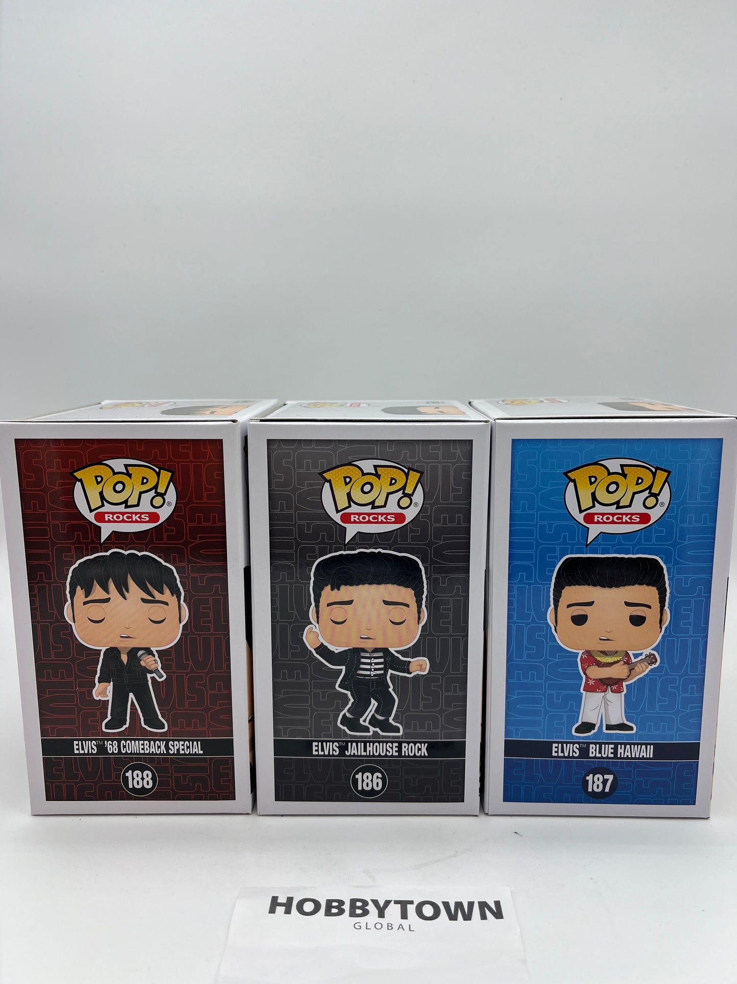 Funko Pop! Elvis Presley -Set of 3 - Jailhouse Rock, Blue Hawaii, '68 Comeback Special