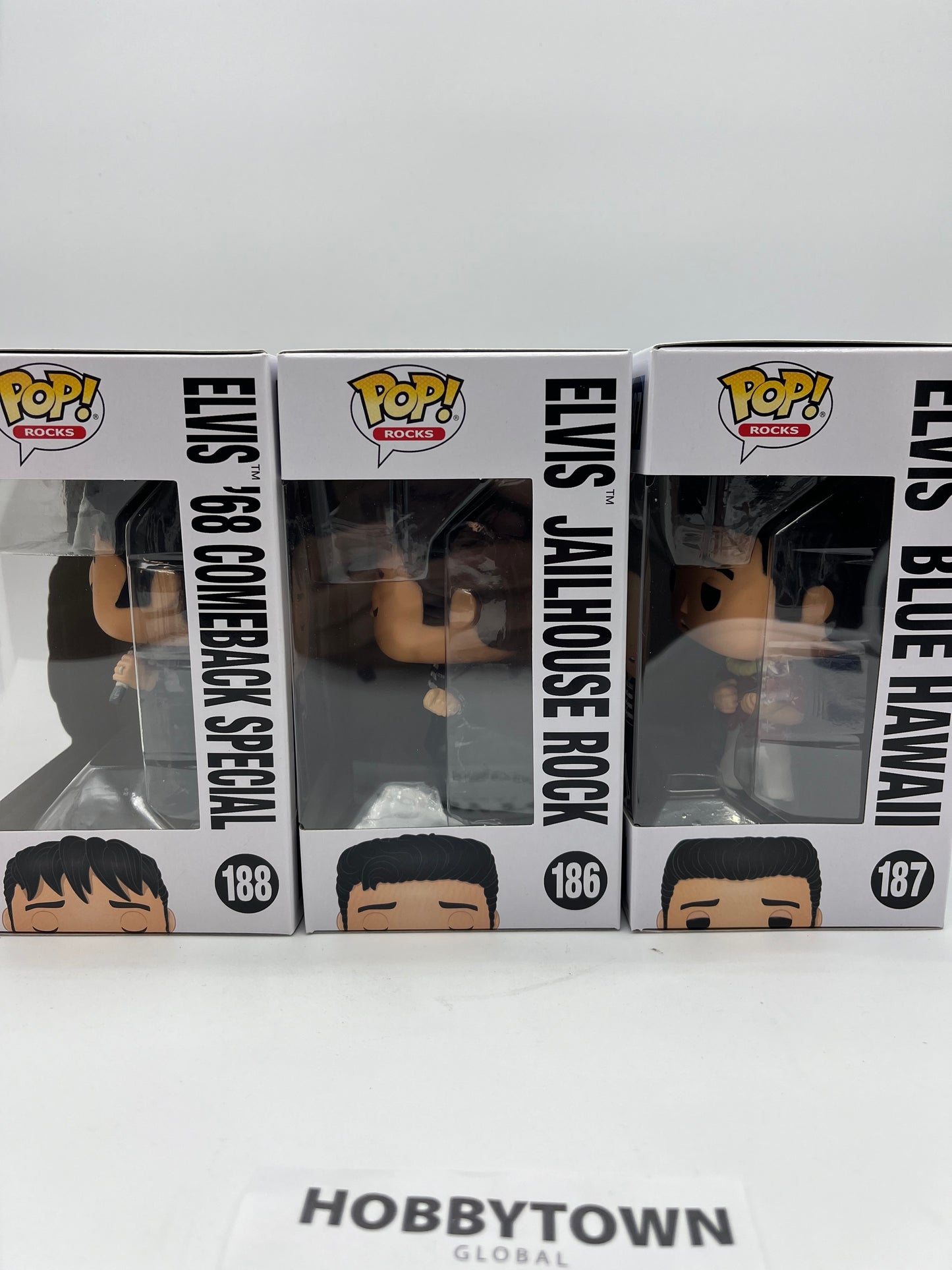 Funko Pop! Elvis Presley -Set of 3 - Jailhouse Rock, Blue Hawaii, '68 Comeback Special