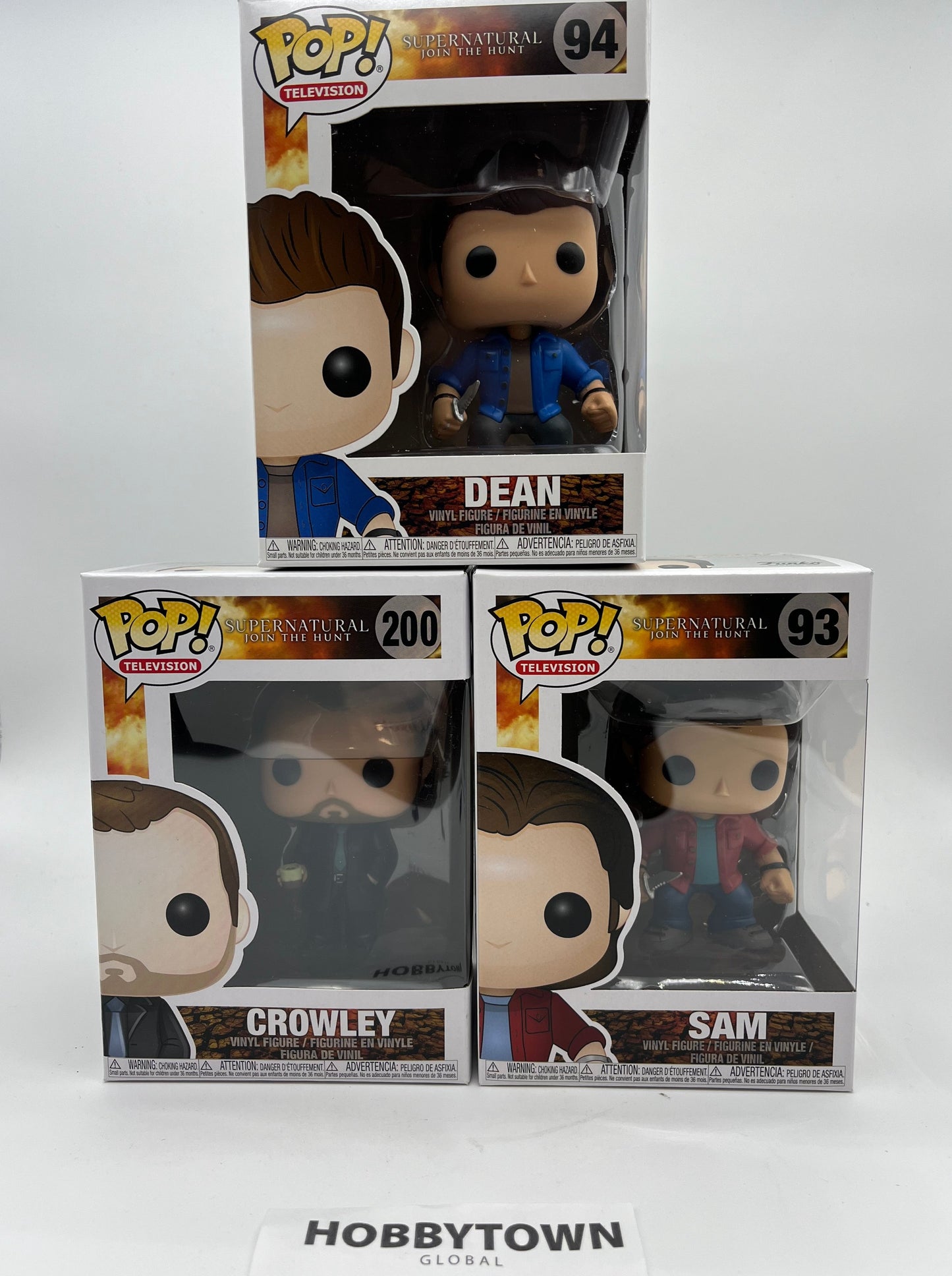 Funko Pop! Supernatural - Set of 3 - Sam, Dean, and Crowley