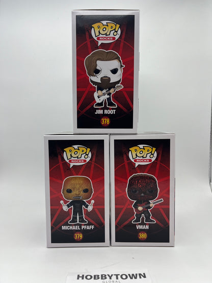 Funko Pop! Rocks: Slipknot- Set of 3 - Jim Root #378 Michael Pfaff #379 VMAN #380 Collectible Vinyl Figure