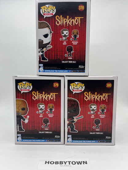 Funko Pop! Rocks: Slipknot- Set of 3 - Jim Root #378 Michael Pfaff #379 VMAN #380 Collectible Vinyl Figure