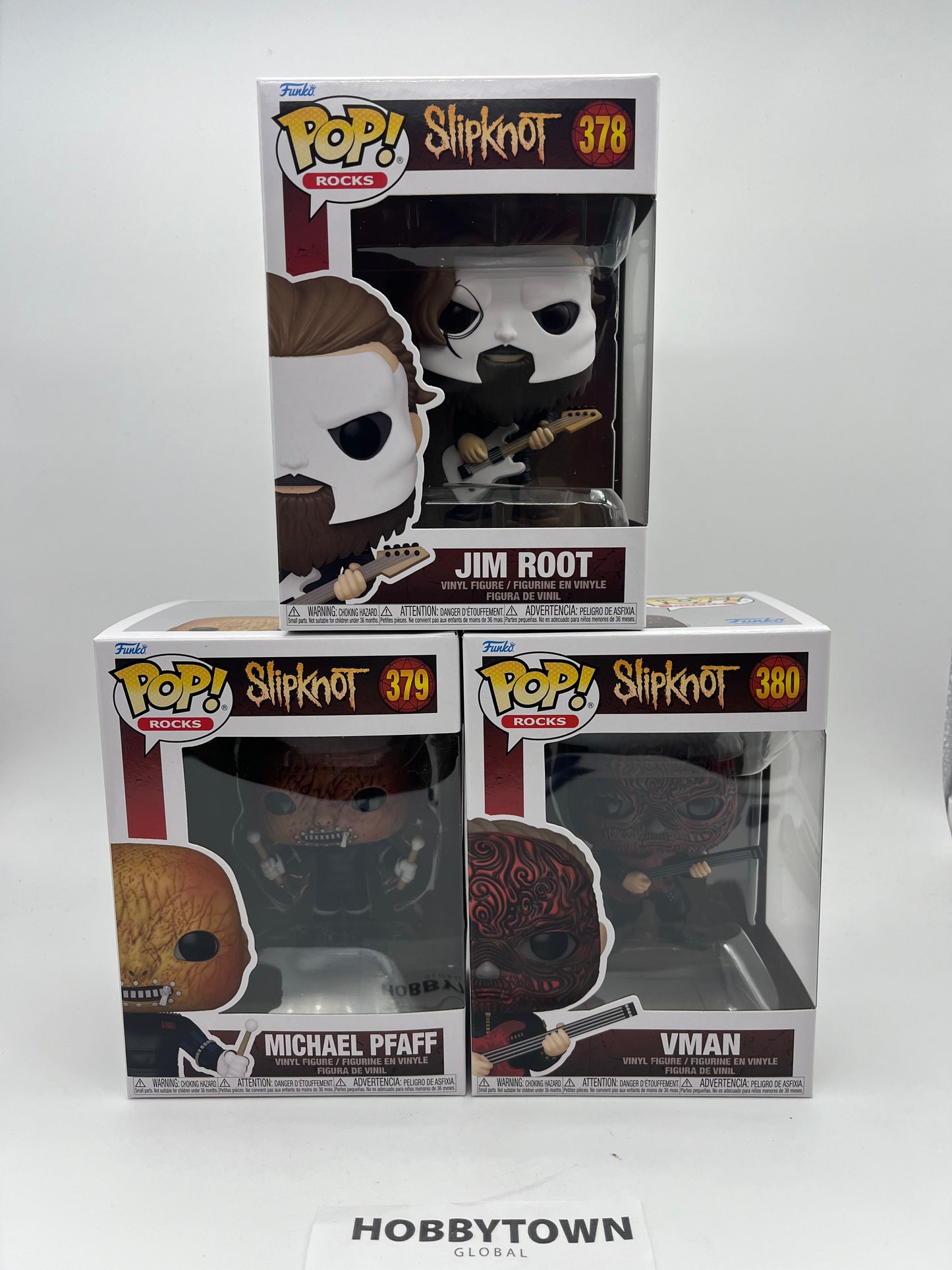 Funko Pop! Rocks: Slipknot- Set of 3 - Jim Root #378 Michael Pfaff #379 VMAN #380 Collectible Vinyl Figure