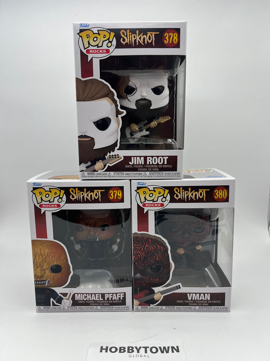 Funko Pop! Rocks: Slipknot- Set of 3 - Jim Root #378 Michael Pfaff #379 VMAN #380 Collectible Vinyl Figure