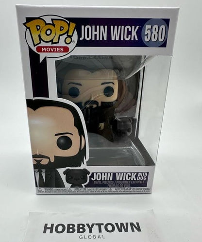 Funko Pop! Movies: John Wick - John Wick in Black Suit with Dog Buddy #580 Collectible Vinyl Figure