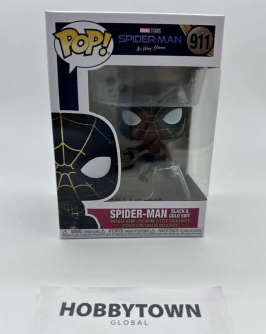 Funko POP Marvel: Spider-Man: No Way Home - Spider-Man in Black and Gold Suit #911 Collectible Vinyl Figure