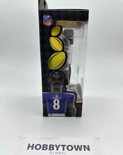 Funko Gold Vinyl: NFL - Lamar Jackson in White Baltimore Ravens Jersey 'CHASE'  5 Inch Premium Collectible Vinyl Figure