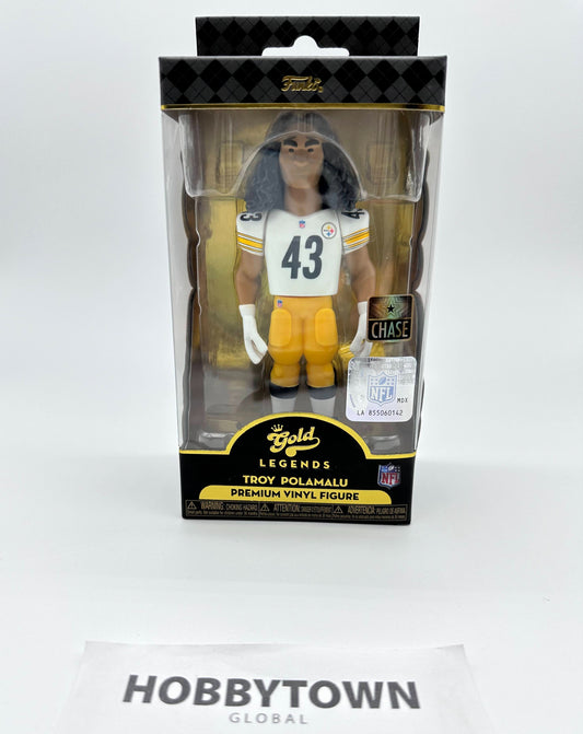 Funko Gold Vinyl: NFL - Troy Polamalu in White Pittsburgh Steelers Jersey 'CHASE' Limited Edition 5 Inch Premium Collectible Vinyl Figure