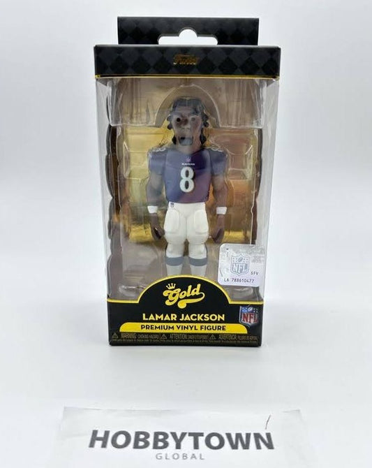 Funko Gold Vinyl: NFL - Lamar Jackson in Purple Baltimore Ravens Jersey  5 Inch Premium Collectible Vinyl Figure